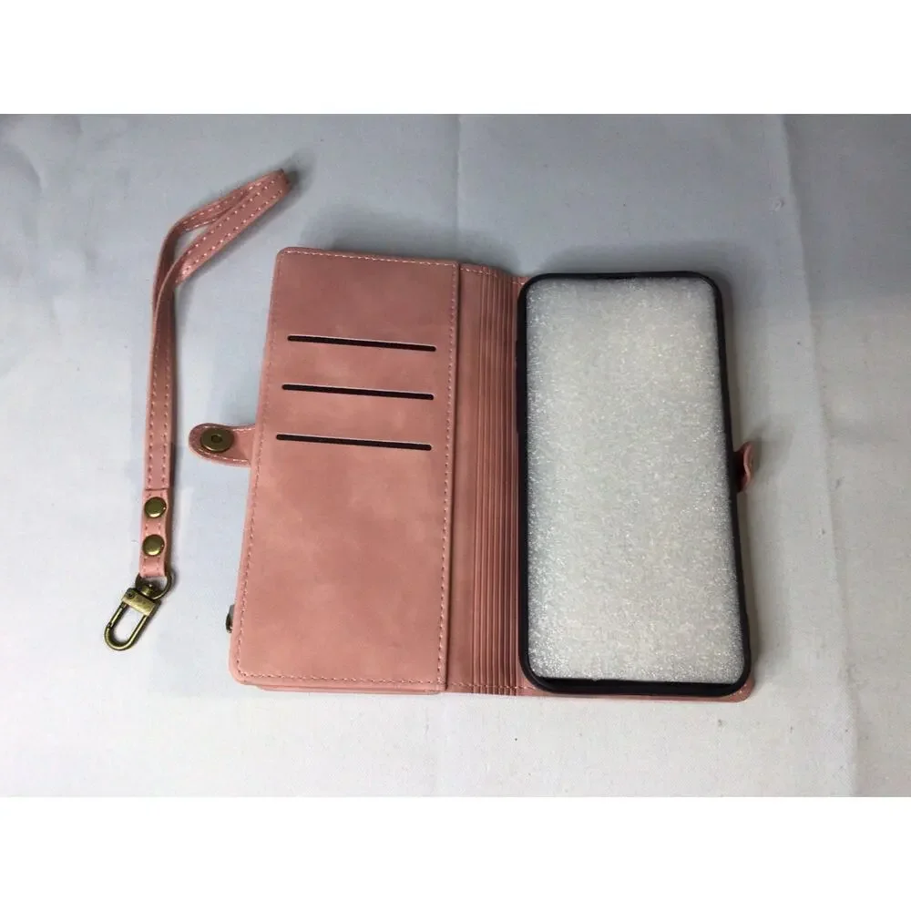 Defencase for iPhone 15 Pro Max Case Wallet with RFID Blocking Card Rose Pink